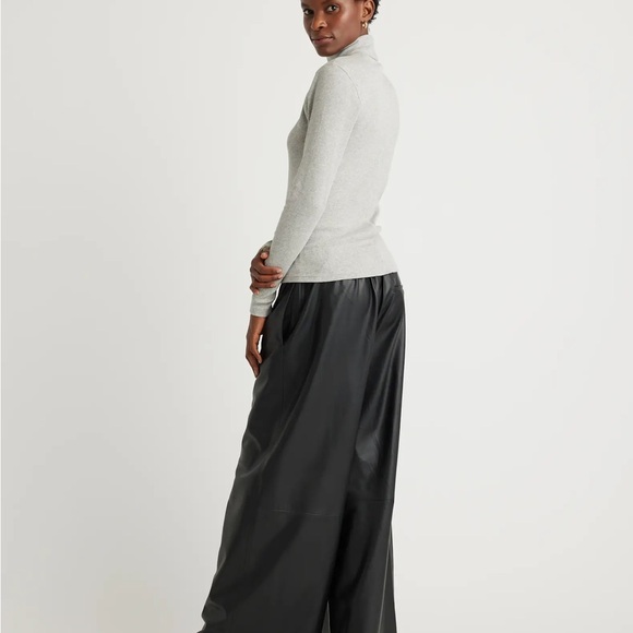 Quince Organic Cotton Microrib Turtleneck Heather gray size S - Picture 5 of 7